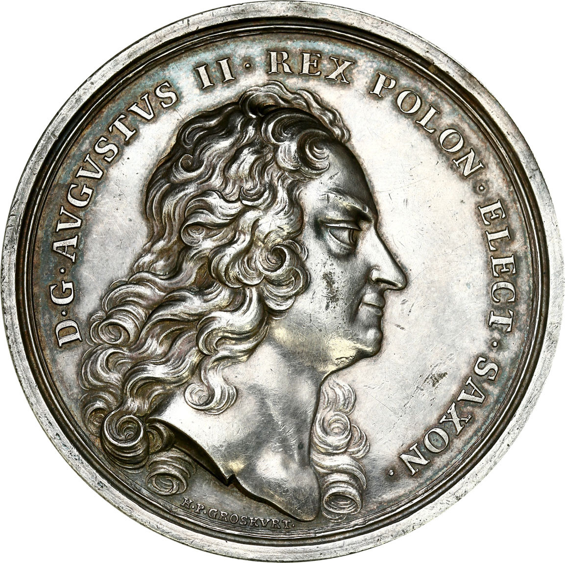 August III Sas. OGROMNY Medal na ustanowienie Orderu Orła Białego, srebro - RZADKOŚĆ